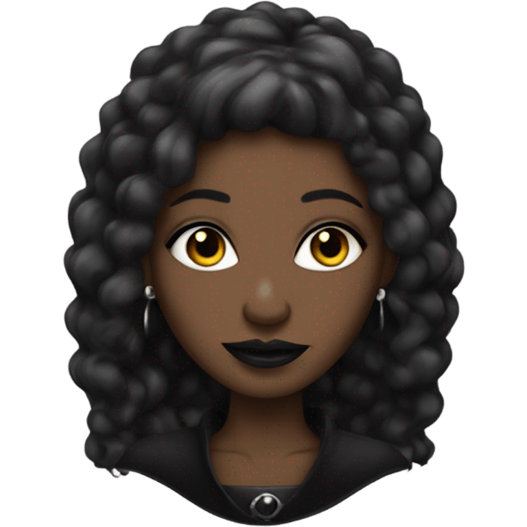 Black lady as goth emoji