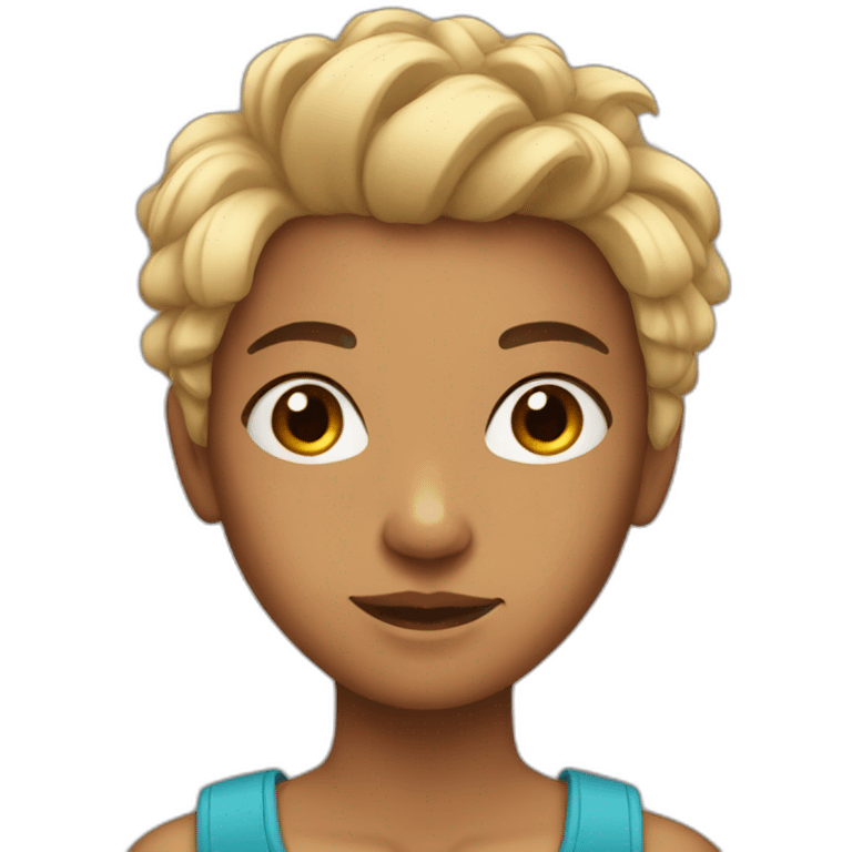 A mixed-race teenager with draided hair emoji