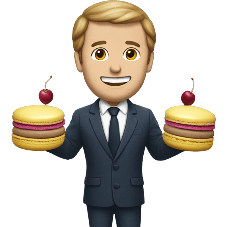 Macron, qui mange un macaron  emoji