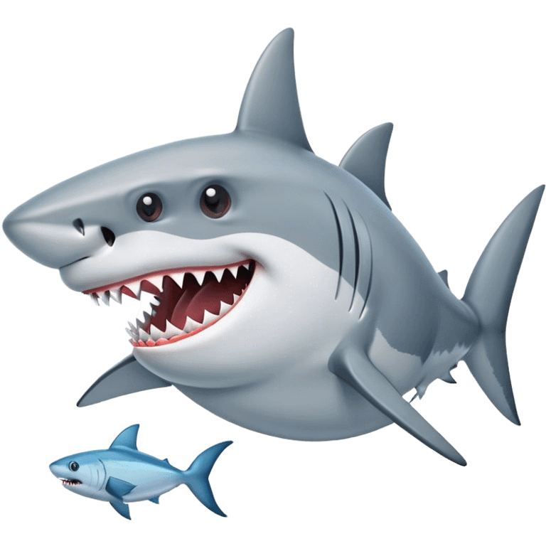 Shark with fish in mouth emoji