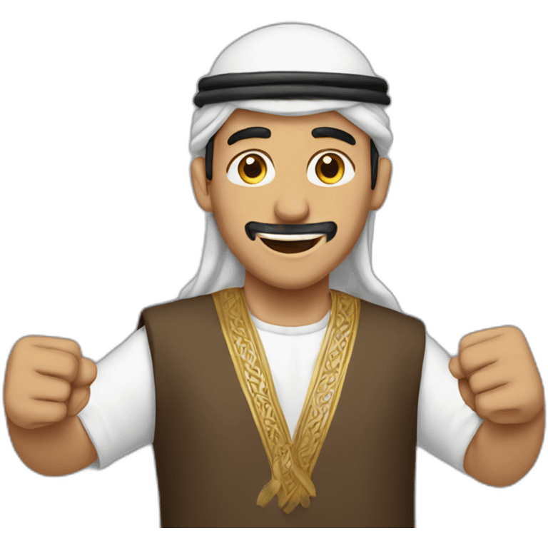 Arab man, cheering emoji