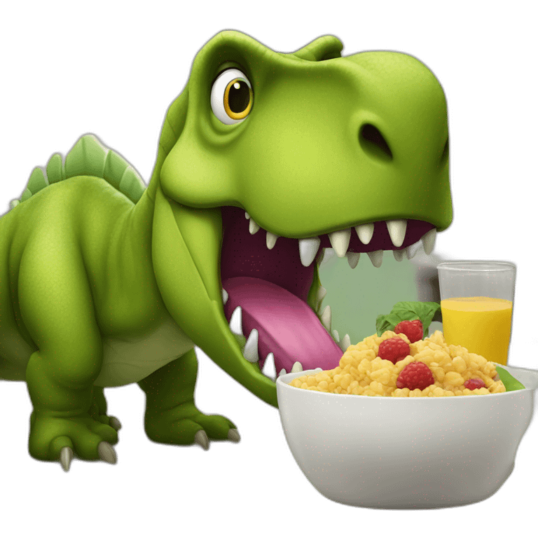 dinosaur barney eating a kid emoji