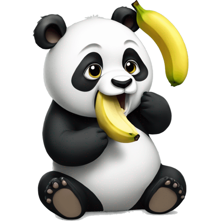 Panda eating a banana emoji