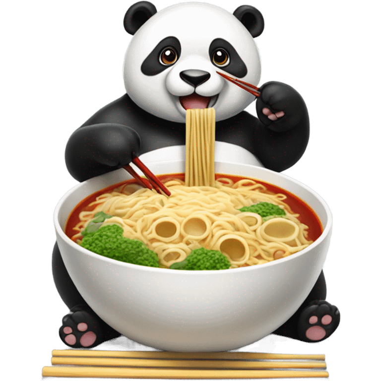 Panda eating ramen emoji