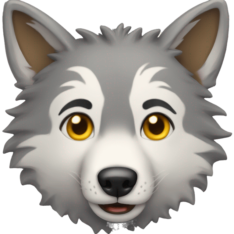 loup qui fait coucou emoji