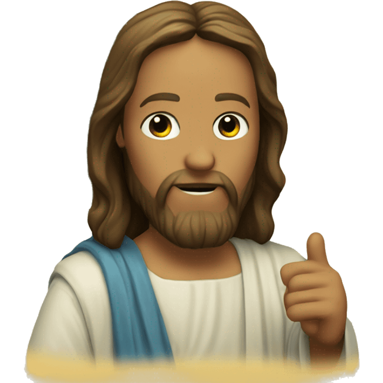 Jesus talking to a pineapple emoji