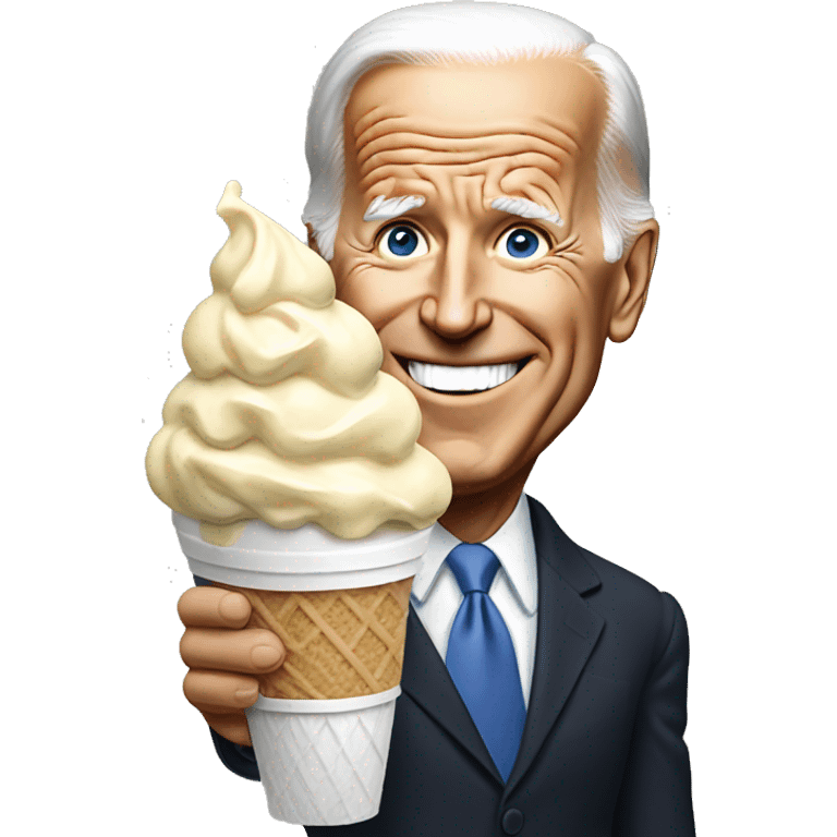 Biden with ice the cream  emoji