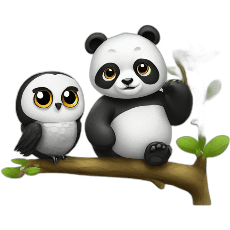 A Panda and an owl emoji