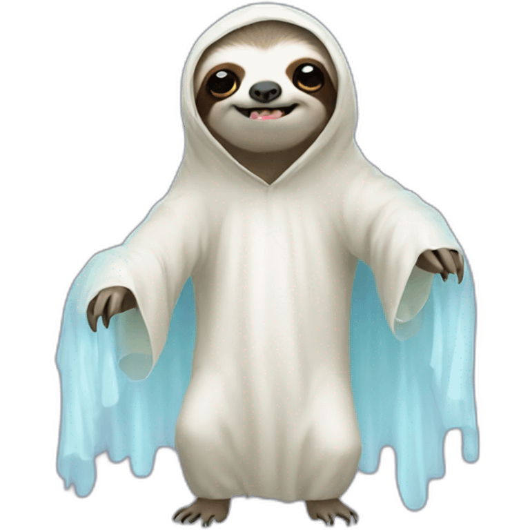 Sloth dressed as a ghost emoji