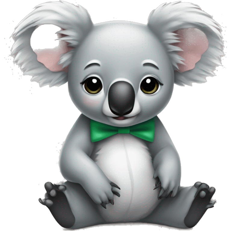 koala laying with a bow emoji