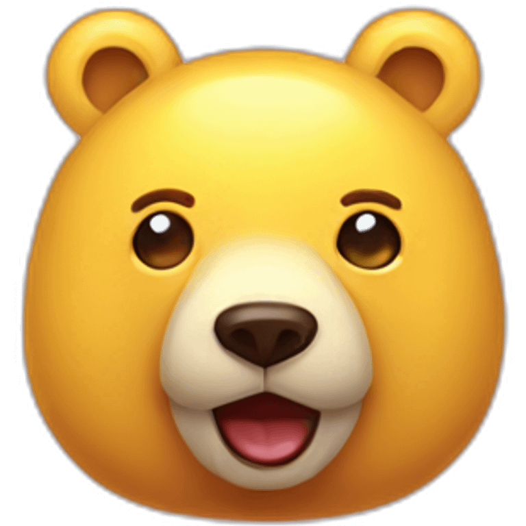 bear,candy,yellow,transparent,glossy emoji