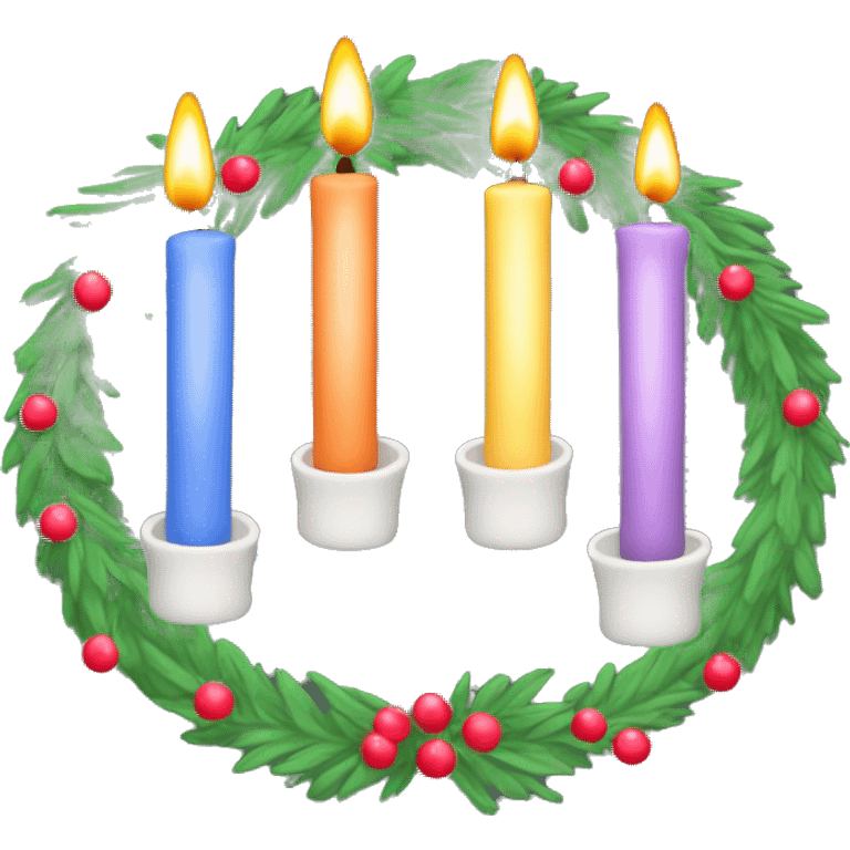 Boho Advent wreath with four candles emoji