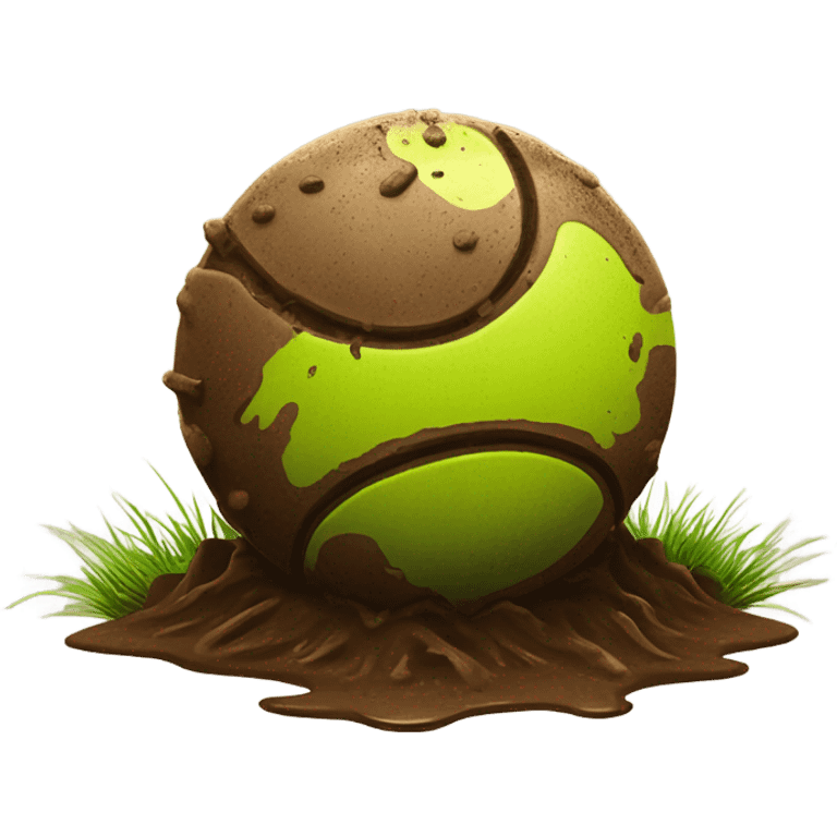 Muddy tennis ball emoji