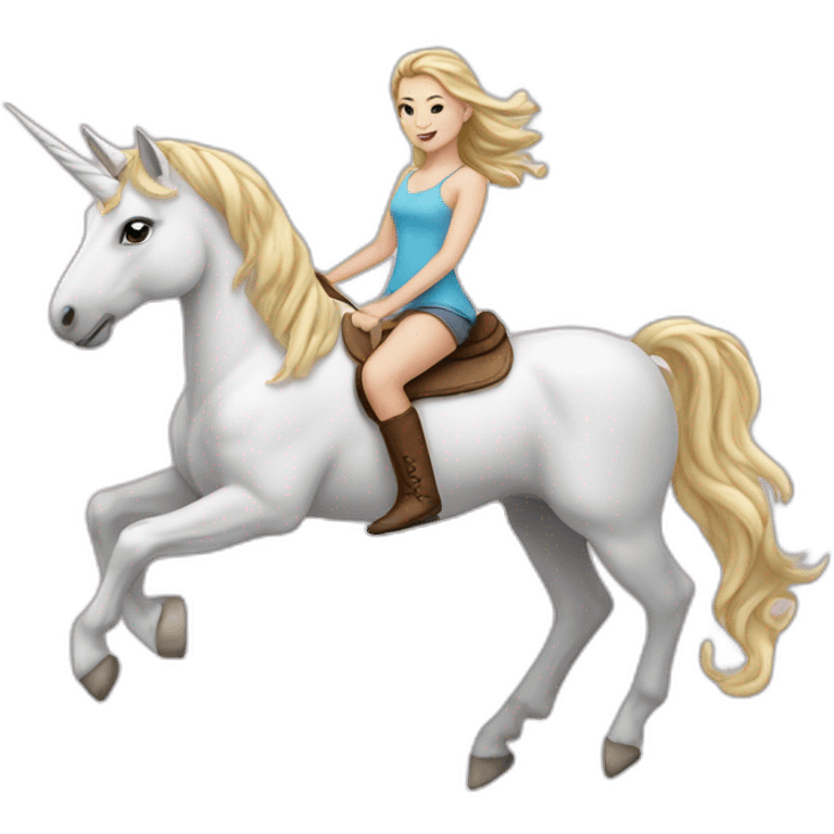 White Girl on a unicorn emoji