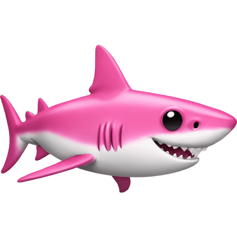 Pink shark with sunglasses emoji