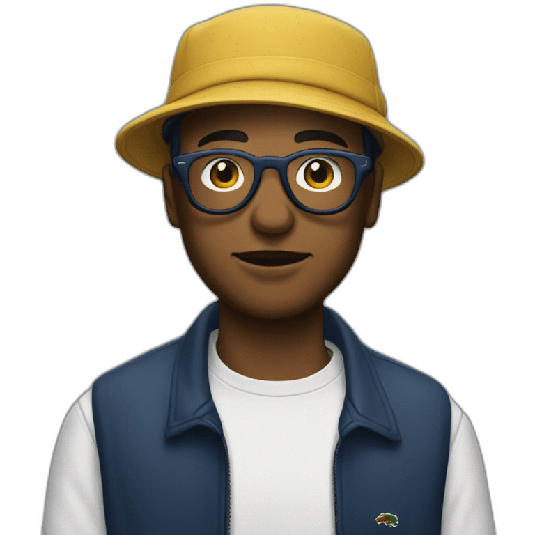 rappeur avec lunettes de soleil et béret lacoste emoji