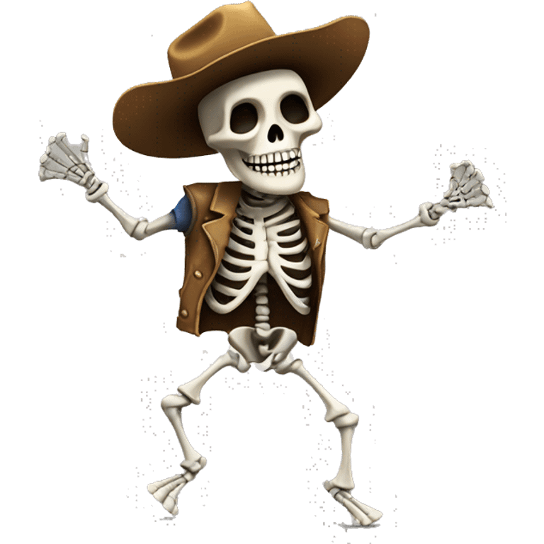 skeleton dancing with a cowboy hat emoji