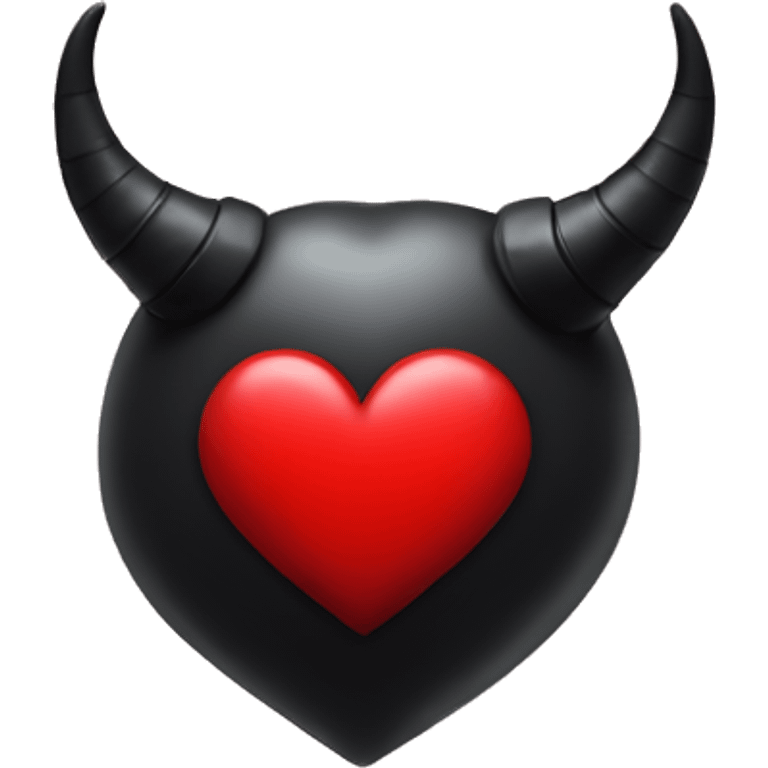 Red heart with black horns and tail  emoji