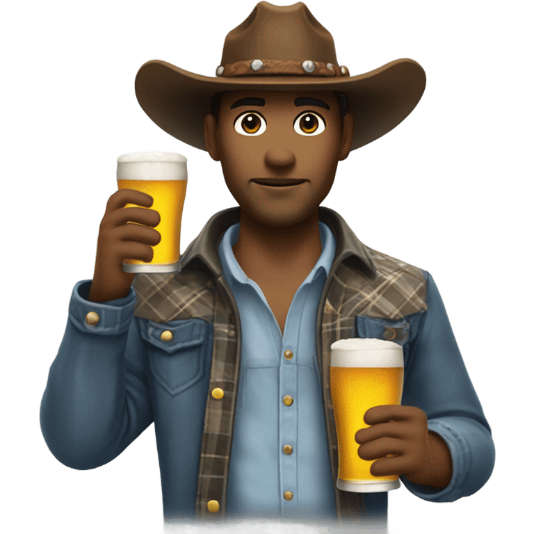 Cowboy drinking a beer emoji