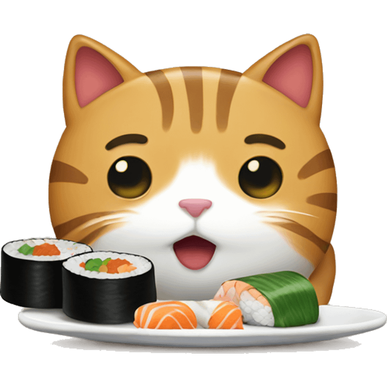 Cat eating sushi  emoji