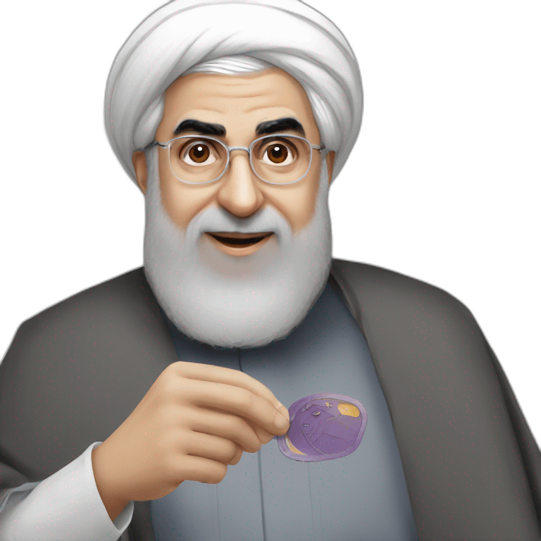 Hassan Rouhani with key emoji