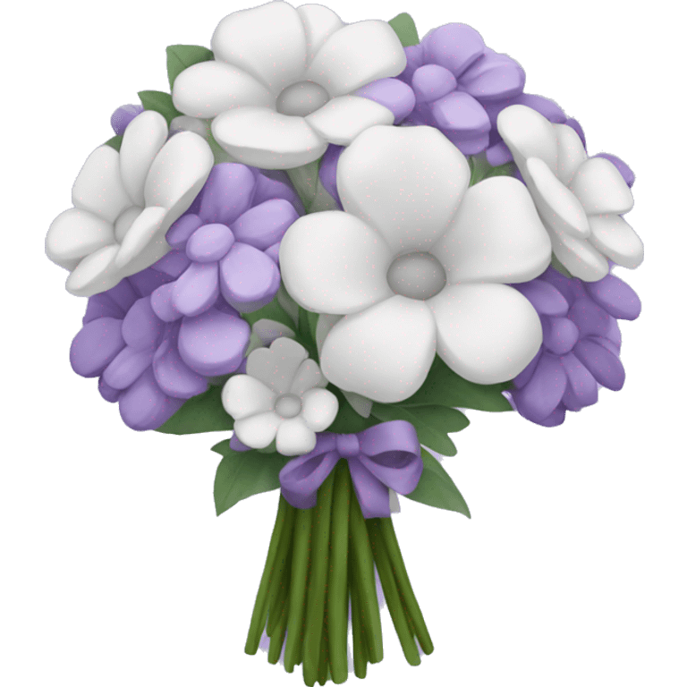 white and lavender flower bouquet  emoji