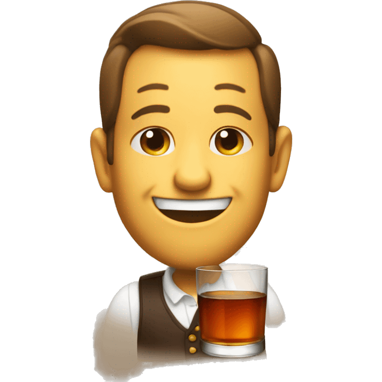 Smiling face drinking bourbon  emoji