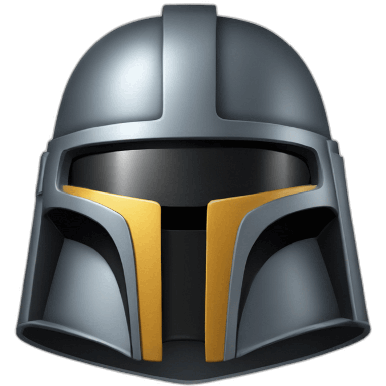 Bounty hunter helmet in the style of a notification bell emoji