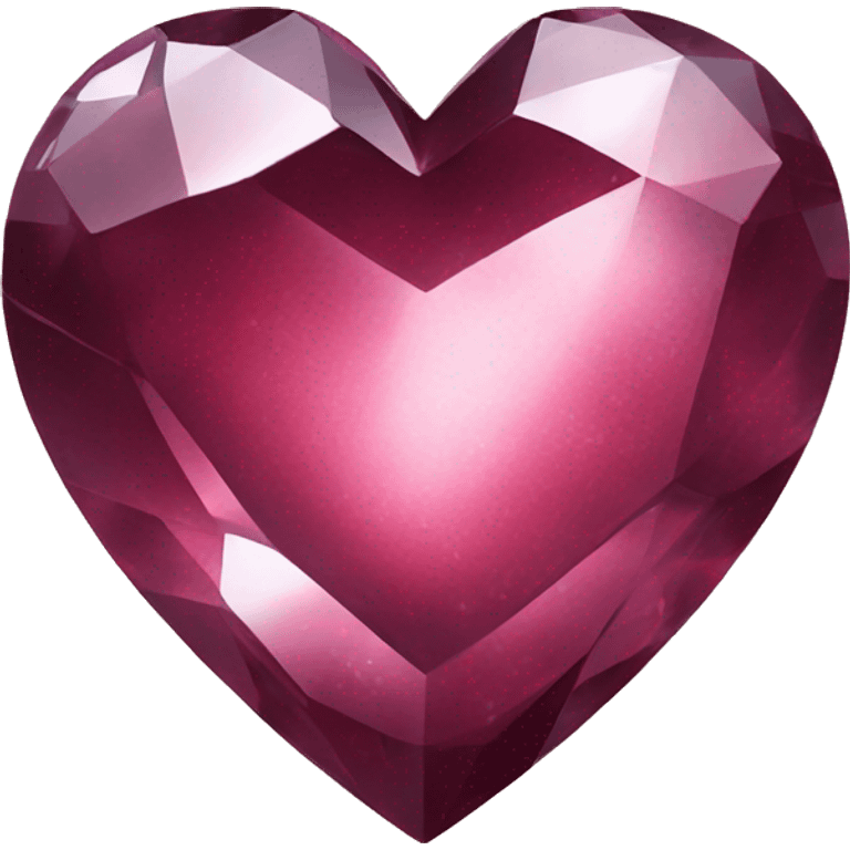 crystal heart with burgundy shimmer emoji