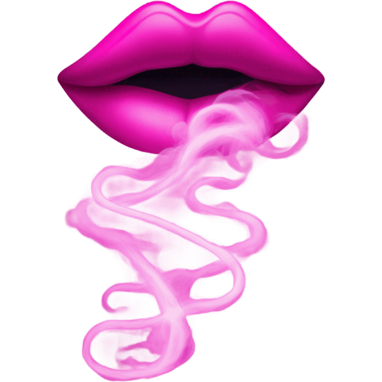 Neon pink lips are smoke emoji