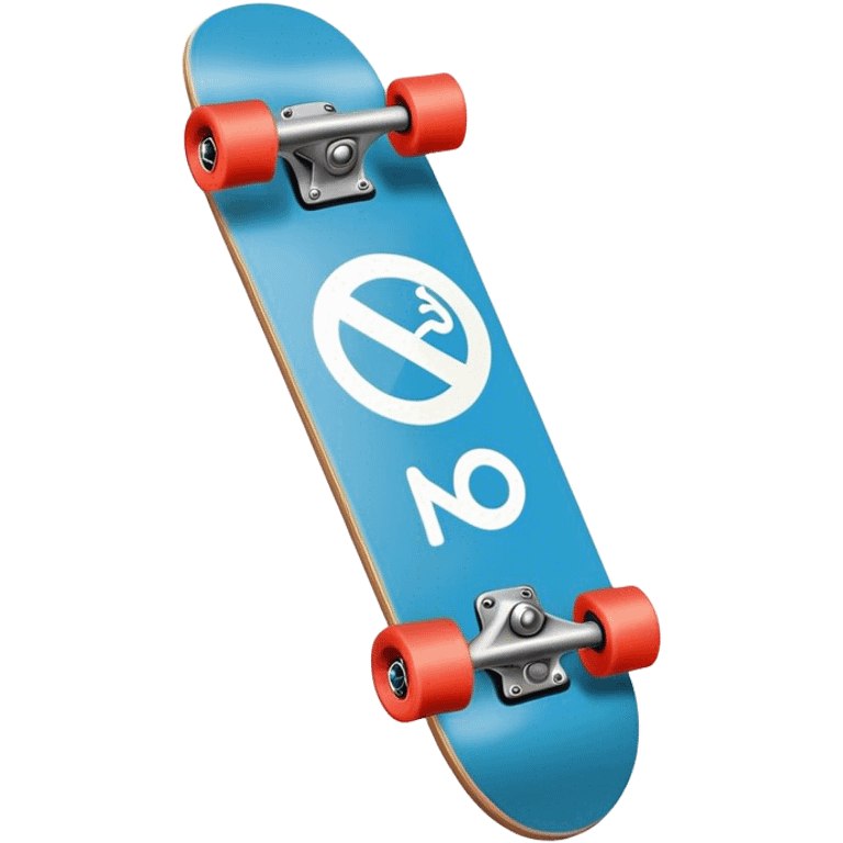 Skateboard with a cancel symbol on top like no smoking  emoji