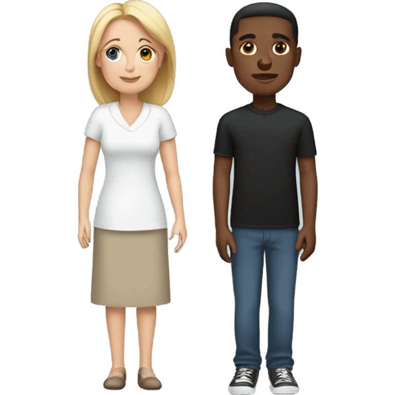 white mom, white dad, black son, black son emoji