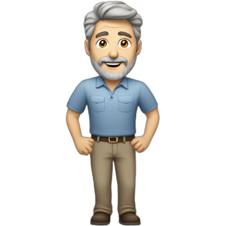 Middle-aged, brown-haired, grey-bearded man who is happily inattentive and hyperactive emoji