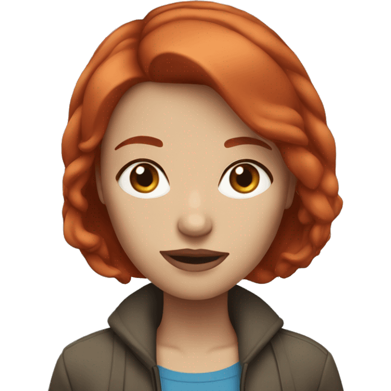 woman with short red hair and blue eyes  emoji