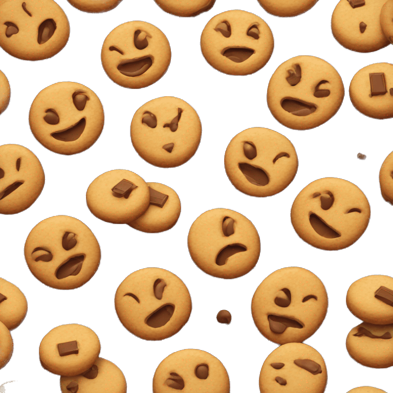 Cookie with chocolate 3D emoji