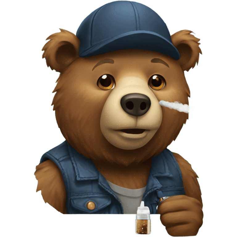 bear with vape emoji