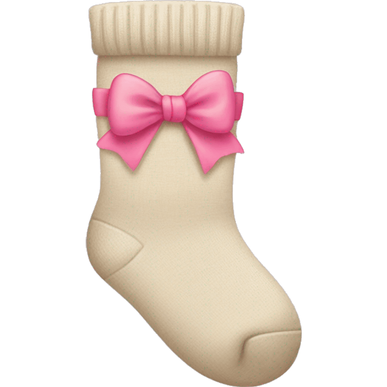 beige socks with a pink bow emoji