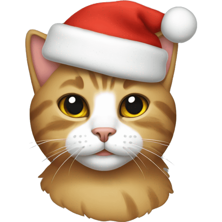 Cat with a Christmas hat aesthetic  emoji