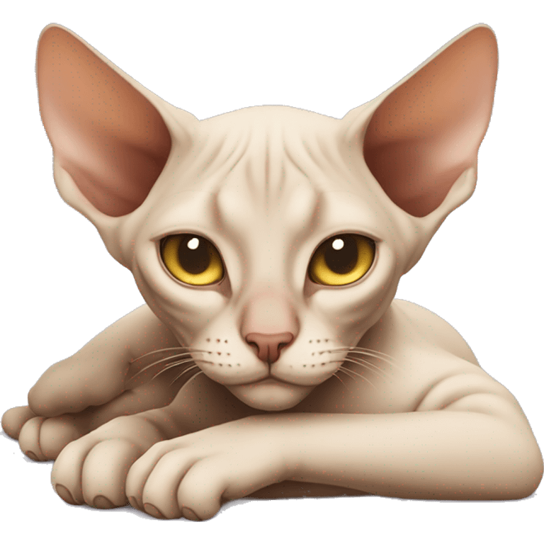 The Sphinx cat sleeps emoji