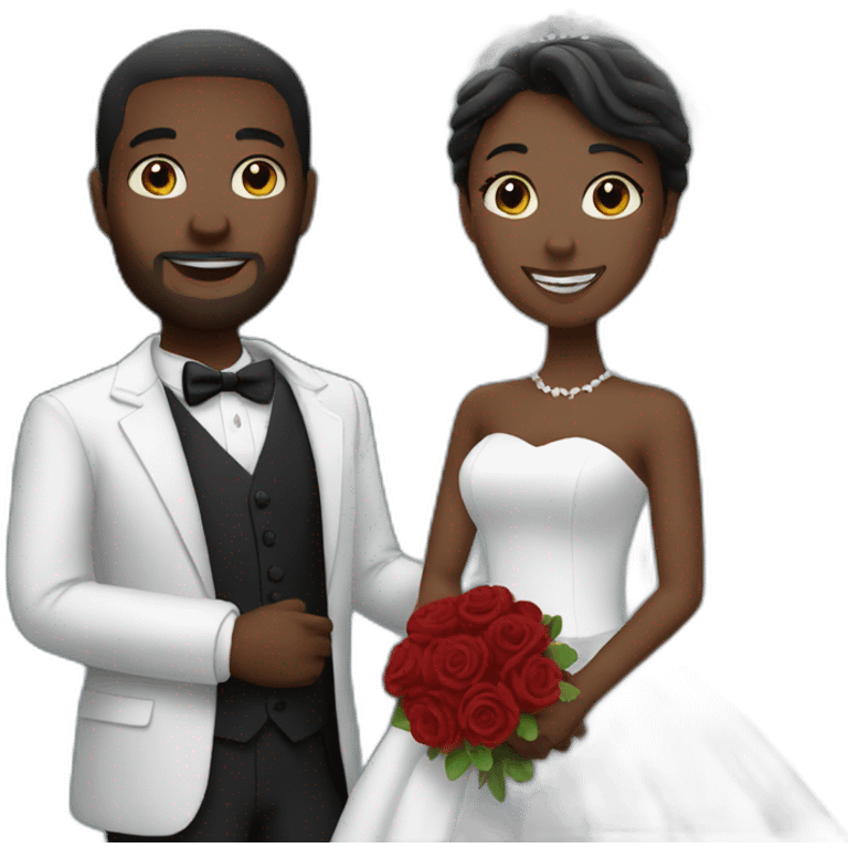 2 black couples getting married underneath the moonlight emoji