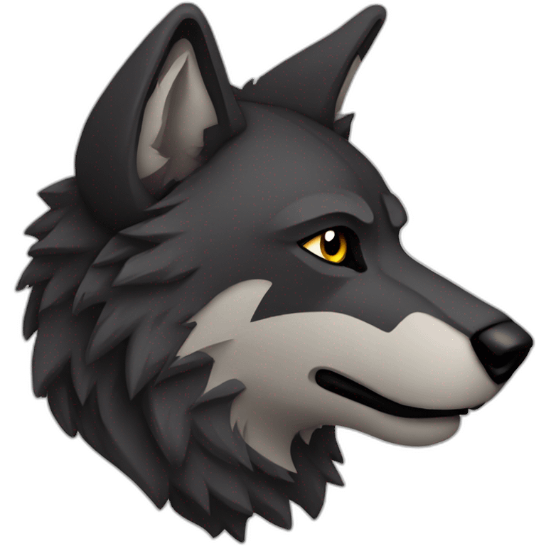 dark wolf head in profile looking to right emoji