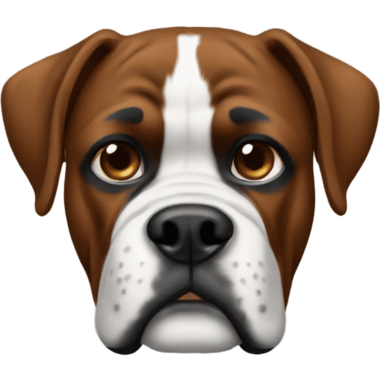 Brown and white boxer emoji