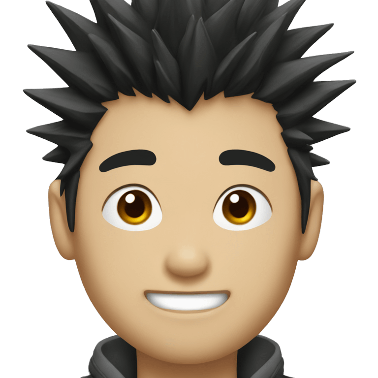 asian, male, black spiky hair Japanese emoji