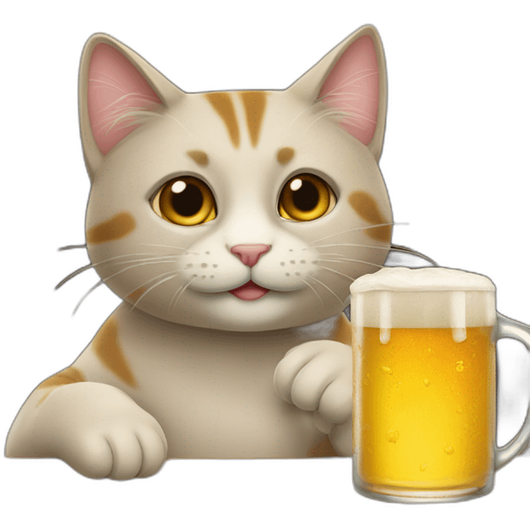 un gato bebiendo cerveza emoji