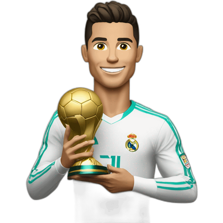 Cristiano Ronaldo holding à ballon d’or emoji