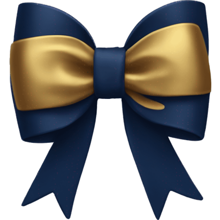 Navy blue and dark gold bow emoji