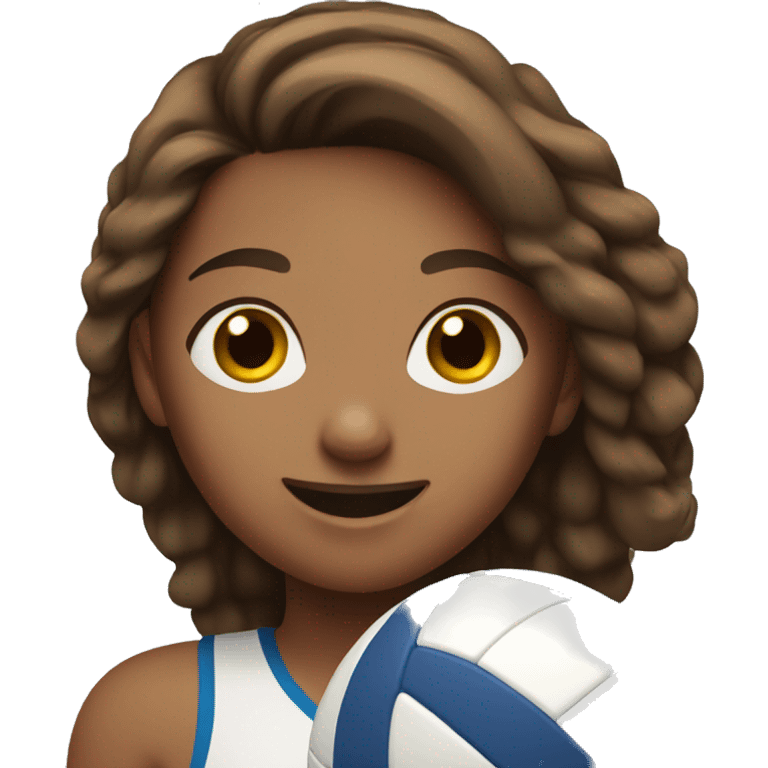 brown-haired girl playing volleyball emoji