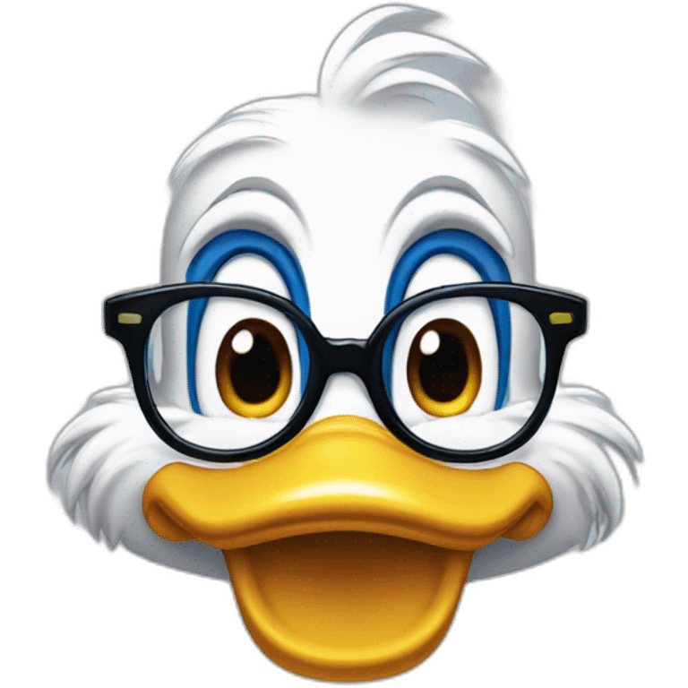 donald duck wearing nerd glasses emoji