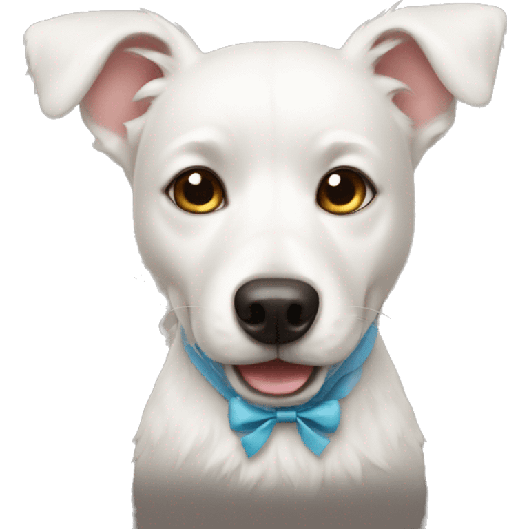 white dog with bow  emoji