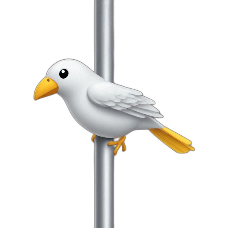 A bird flies into a pole emoji